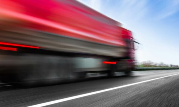Image of a truck at high speed